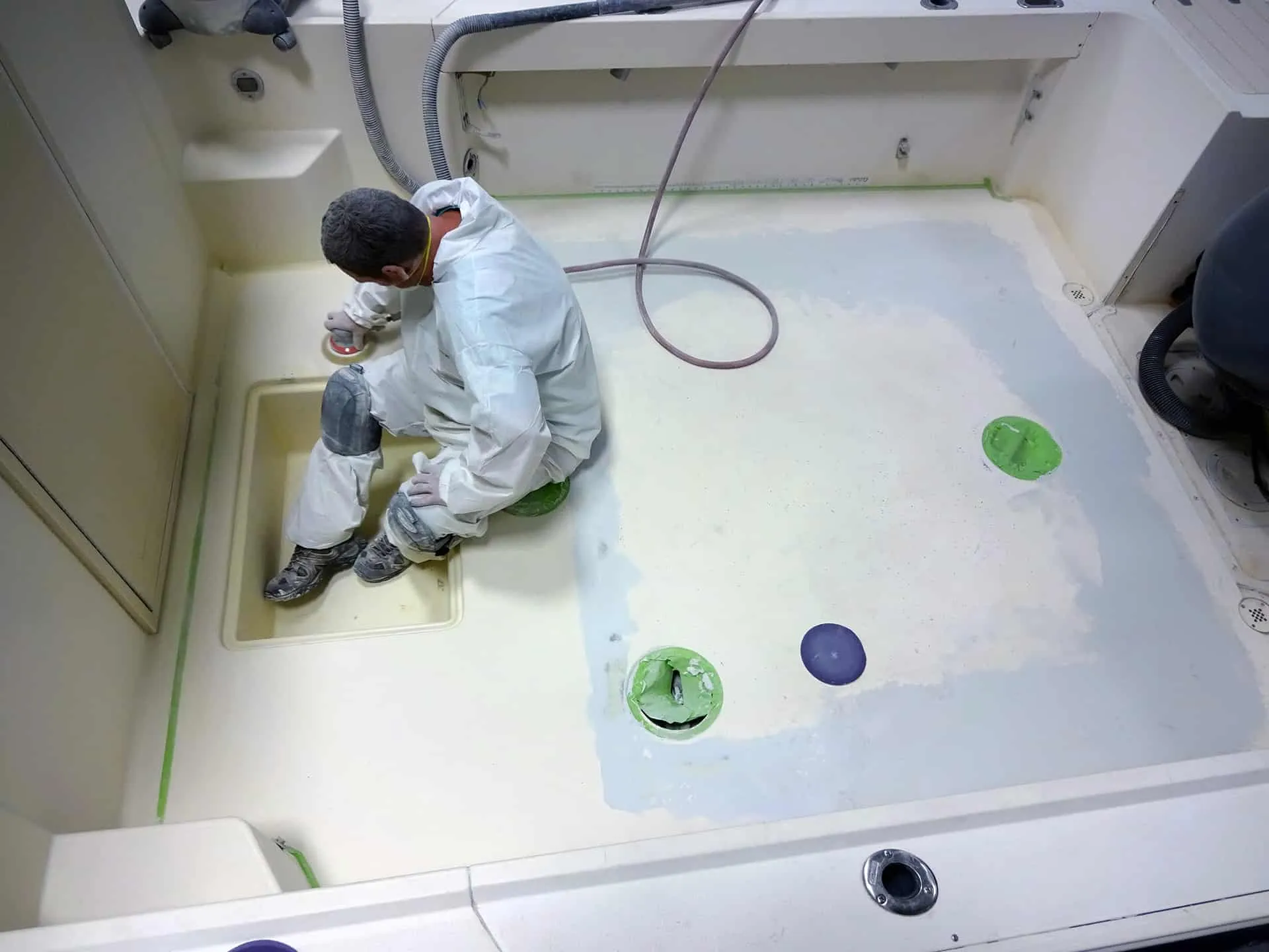 Fiberglass repair work